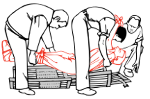 Lower the patient slowly –if he is unconscious, support his head.